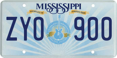 MS license plate ZYO900