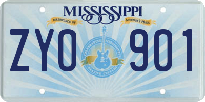 MS license plate ZYO901