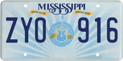 MS license plate ZYO916