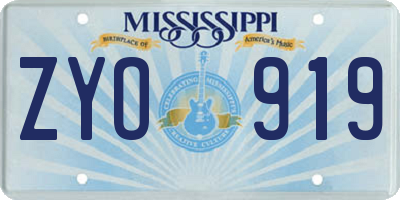 MS license plate ZYO919