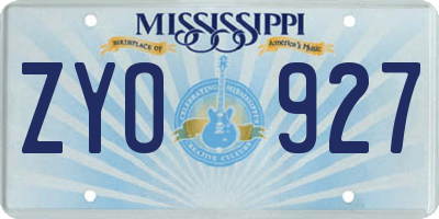 MS license plate ZYO927