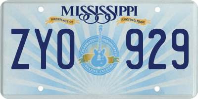MS license plate ZYO929