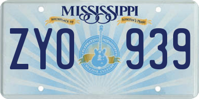 MS license plate ZYO939