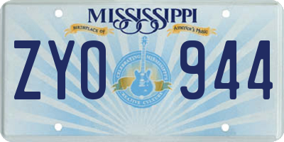 MS license plate ZYO944