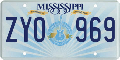 MS license plate ZYO969