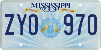 MS license plate ZYO970