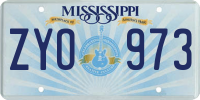 MS license plate ZYO973