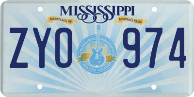 MS license plate ZYO974