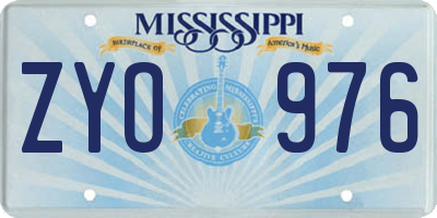 MS license plate ZYO976
