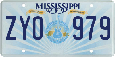 MS license plate ZYO979