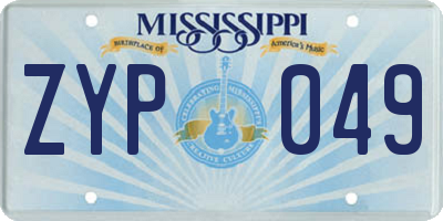 MS license plate ZYP049