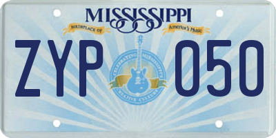 MS license plate ZYP050