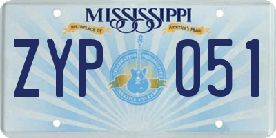 MS license plate ZYP051