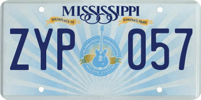 MS license plate ZYP057