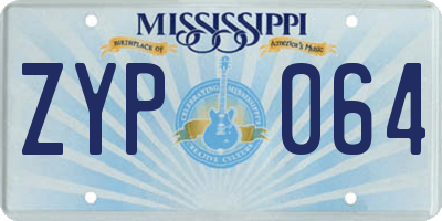 MS license plate ZYP064