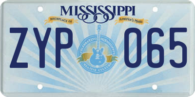 MS license plate ZYP065