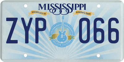 MS license plate ZYP066