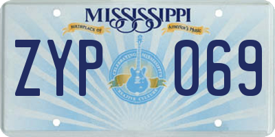 MS license plate ZYP069