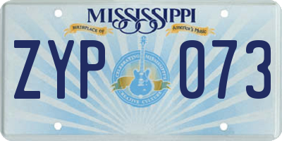 MS license plate ZYP073