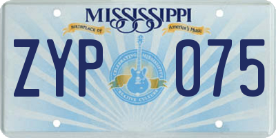 MS license plate ZYP075