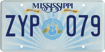 MS license plate ZYP079