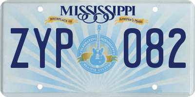 MS license plate ZYP082