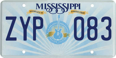 MS license plate ZYP083