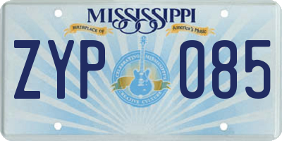 MS license plate ZYP085