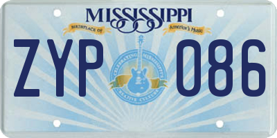 MS license plate ZYP086
