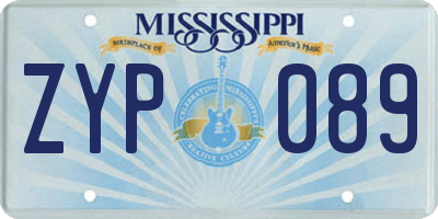 MS license plate ZYP089