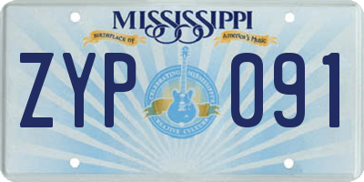 MS license plate ZYP091