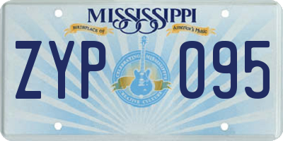 MS license plate ZYP095