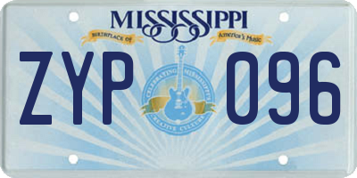 MS license plate ZYP096
