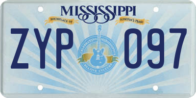 MS license plate ZYP097