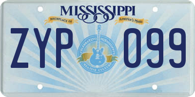 MS license plate ZYP099