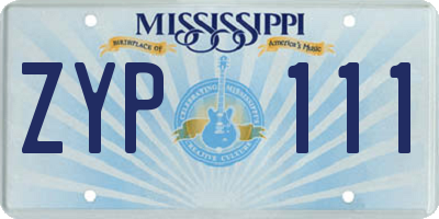 MS license plate ZYP111