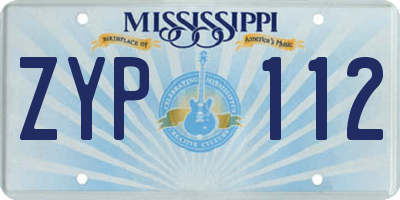 MS license plate ZYP112