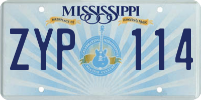 MS license plate ZYP114
