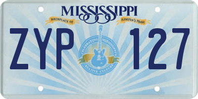 MS license plate ZYP127