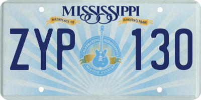 MS license plate ZYP130
