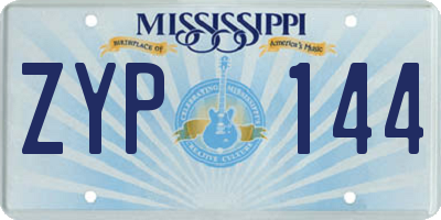 MS license plate ZYP144