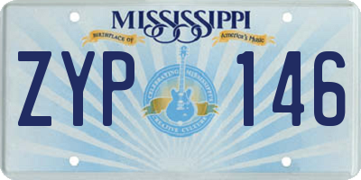 MS license plate ZYP146