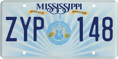 MS license plate ZYP148
