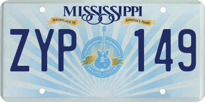 MS license plate ZYP149