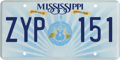 MS license plate ZYP151