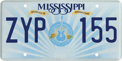 MS license plate ZYP155