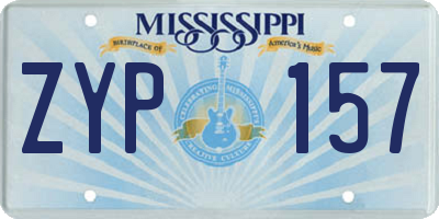 MS license plate ZYP157