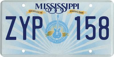 MS license plate ZYP158