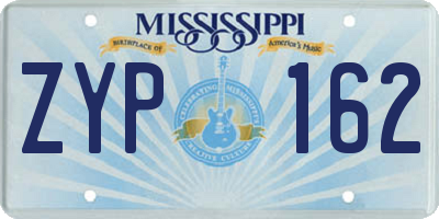 MS license plate ZYP162
