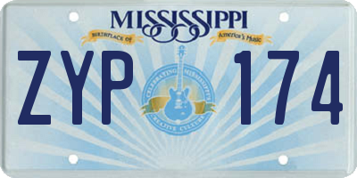 MS license plate ZYP174
